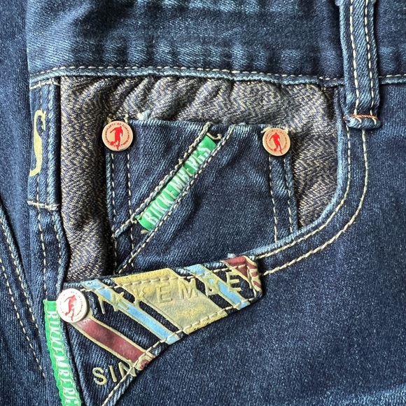 RARE Bikkembergs Slim Fit Jeans Dark Blue Size 29 - Picture 7 of 14
